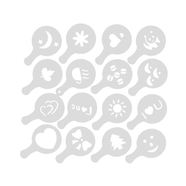 Ten Mile Latte Art Stencils 16-Piece Set