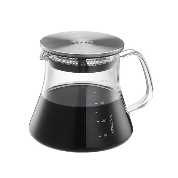 Tiamo Clear Glass Range Server 400ml w/ Lid