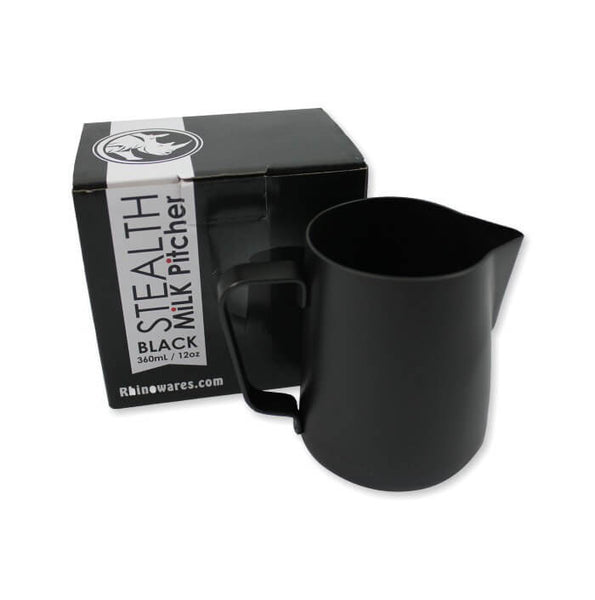 Rhinowares Black Stealth Milk Pitcher - 12oz/360ml