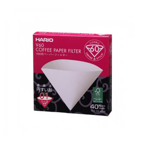 V60 1 Cup (40Pcs) White Papers Retail